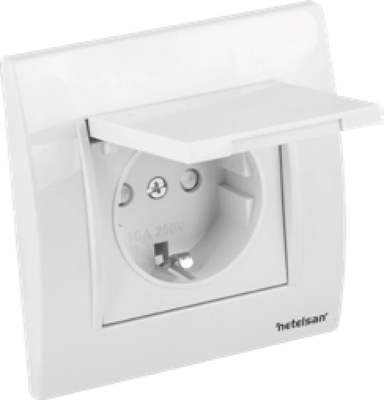 Kapaklı Topraklı Priz (Çocuk Korumalı)